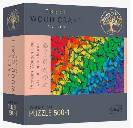 Trefl Wood Craft puzzle Dúhové motýle