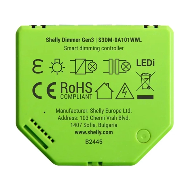 Smart WiFi ovládač svetla Shelly Dimmer Gen3