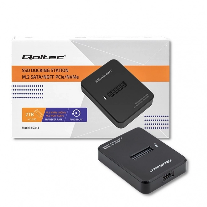Nabíjacia stanica pre disky SSD M.2 SATA/PCIe USB 3.1