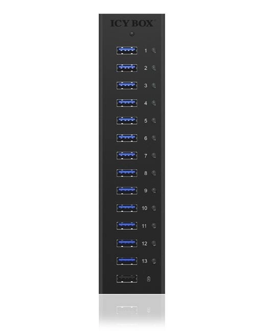 Aktyvny Hub USB 3.0 s 13 portami a hliníkovým puzdrom