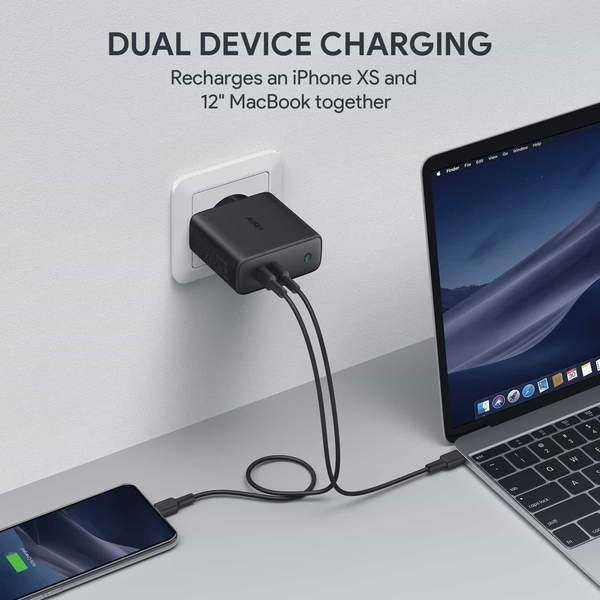 Aukey GaN sieťová nabíjačka 2xUSB C Power Delivery