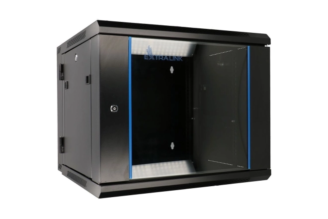 Nástenná dvojsekčná rack skriňa 6U 600x600 čierna