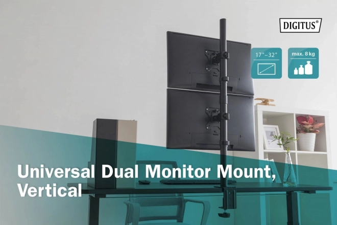 Vertikálny stolový držiak na 2x LCD monitory