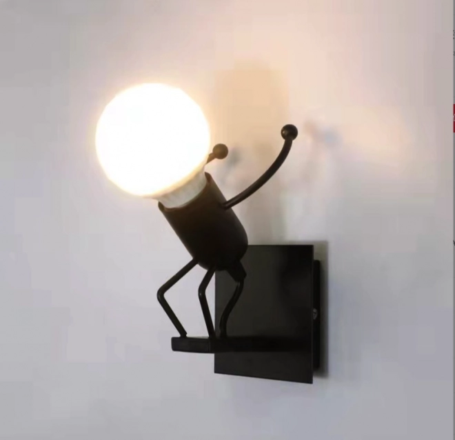 Nástenná lampa Loft jednoduchá čierna, typ V