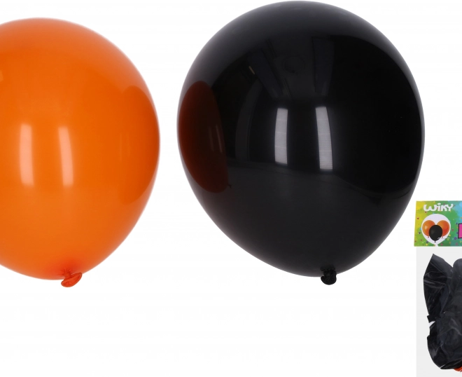 Balóniky na Halloween 30 cm – sada 10 ks, čierne a oranžové