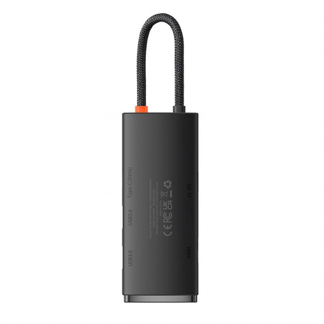 Baseus Lite Series Hub 6v1 USB-C na 2x USB 3.0 + USB-C + HDMI + SD/TF (čierny)