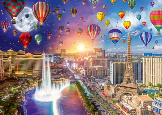 Puzzle Deň a noc: Las Vegas 1000 dielikov