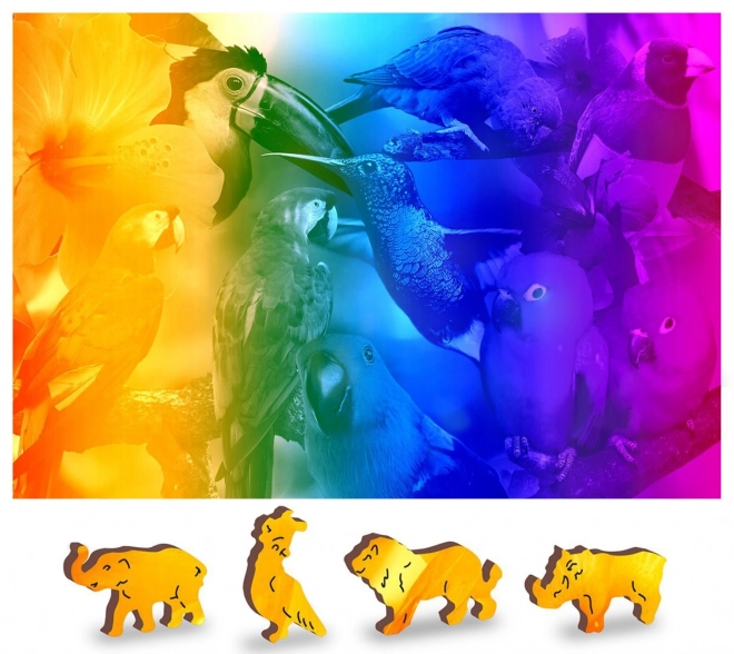 Drevené puzzle Vtáčí raj