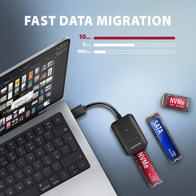 Adaptér usb 3.2 gen 2 m.2 nvme/sata ssd 10 gbps 10 cm usb-a kábel