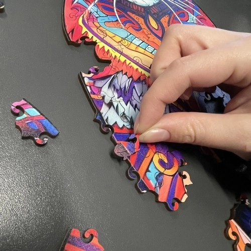 Drevené Puzzle Mačka