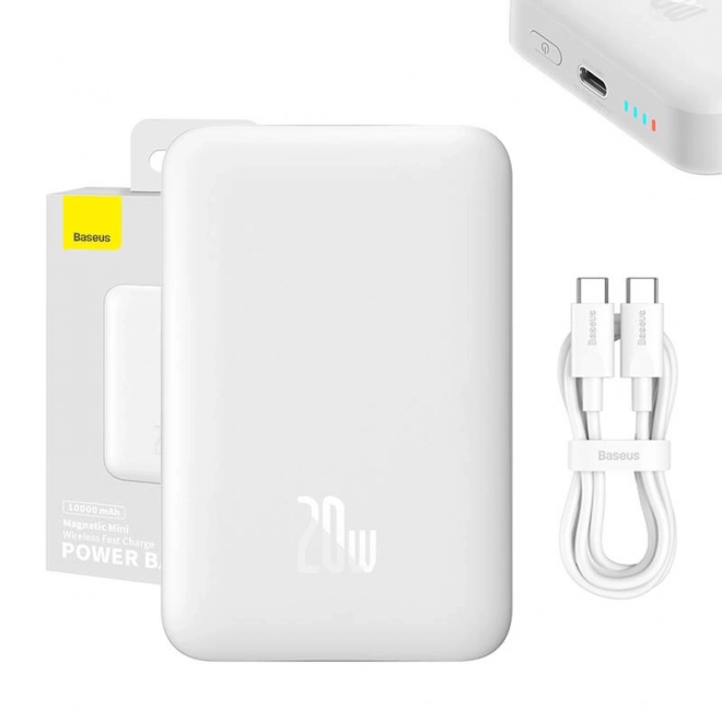 Magnetická powerbanka Baseus 10000mAh USB-C 20W biela