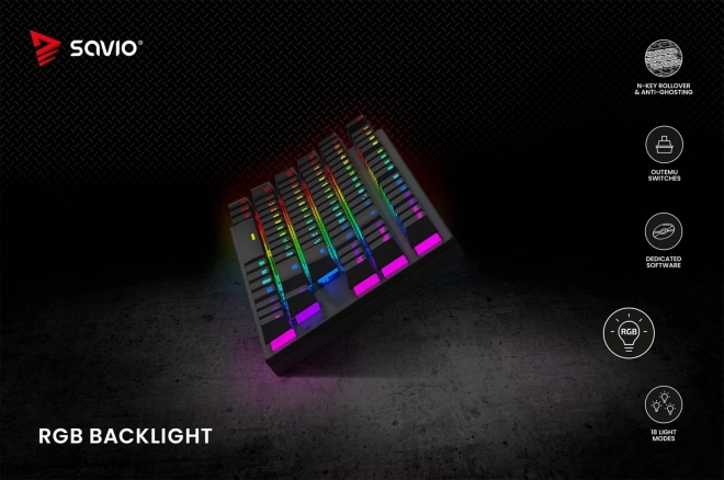 Mechanická RGB klávesnica Savio Tempest X2 s prepínačmi Outemu Blue