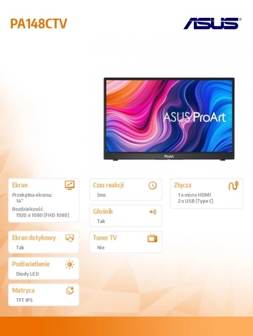 Monitor 14 palcový IPS
