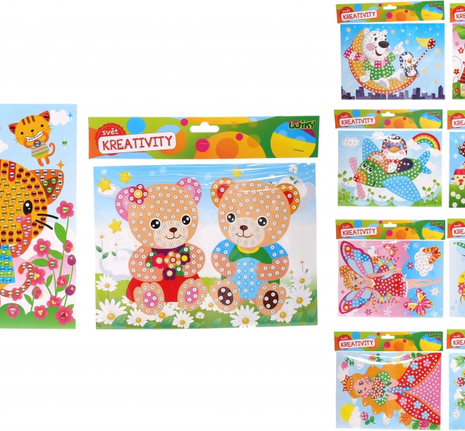 Diamantové maľovanie s kamienkami 19 × 26,5 cm – mix motívov