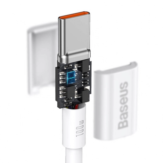 Kábel Baseus Superior Series USB-C na USB-C, 100 W, 2 m (biely)