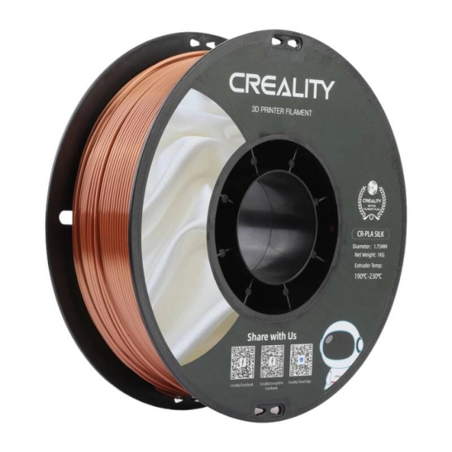 Hodvábny filament pre 3D tlačiarne v medenej farbe od Creality