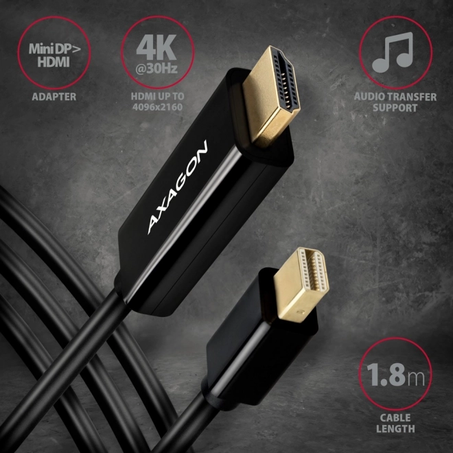 Aktívny kábel Mini DisplayPort na HDMI 1.4 1.8m