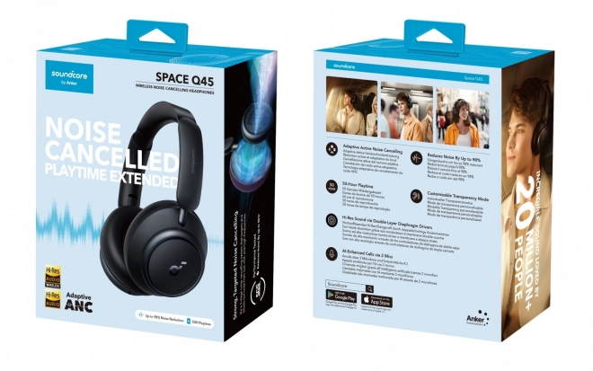 Náhlavné slúchadlá Soundcore Space Q45 modré