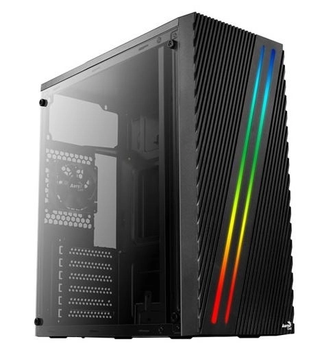 Počítačová skriňa mid‑tower streak RGB, čierna, USB 3.0