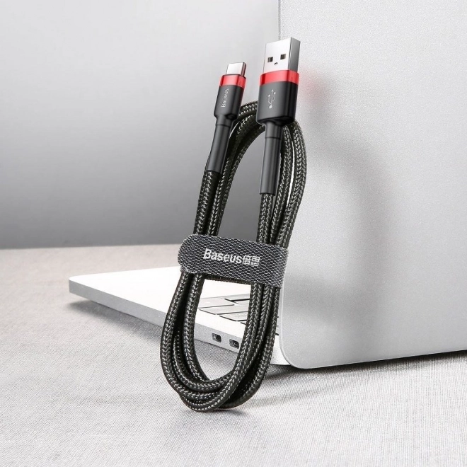 Baseus Cafule USB-C kábel 2A 3m čierno-červený