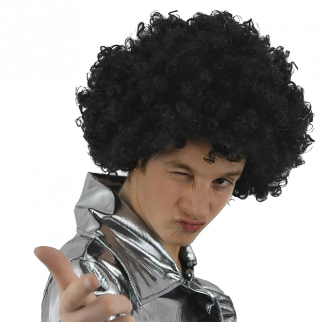 Čierna kučeravá afro parochňa na karnevalovú párty