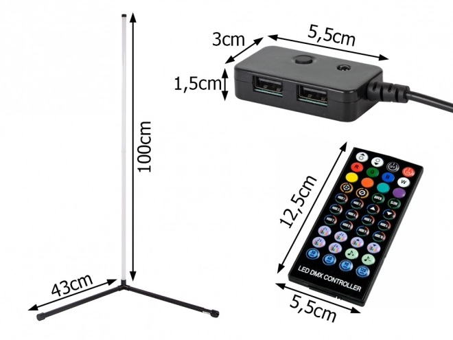 Stojaca LED lampa 1 m