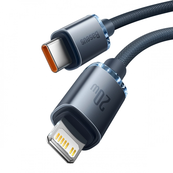 Kabel Baseus Crystal Shine USB-C na Lightning 20 W 2 m Čierny