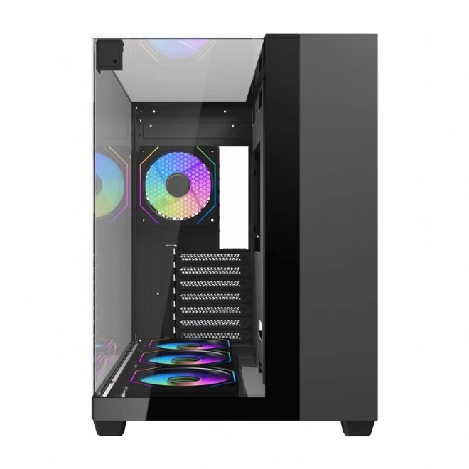 Počítačová skriňa Darkflash s 4 ventilátormi (čierna)