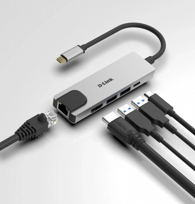 Viacportový adaptér USB-C s HDMI/Ethernet a napájaním