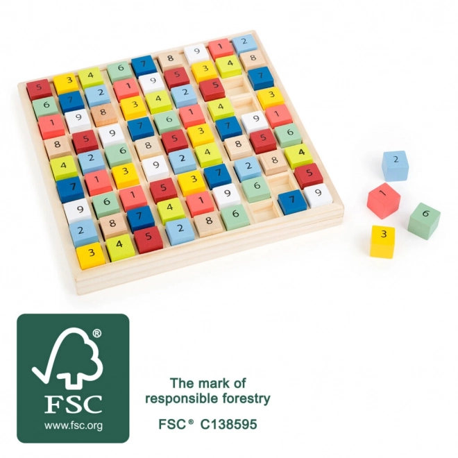 Small Foot drevené sudoku farebné kocky