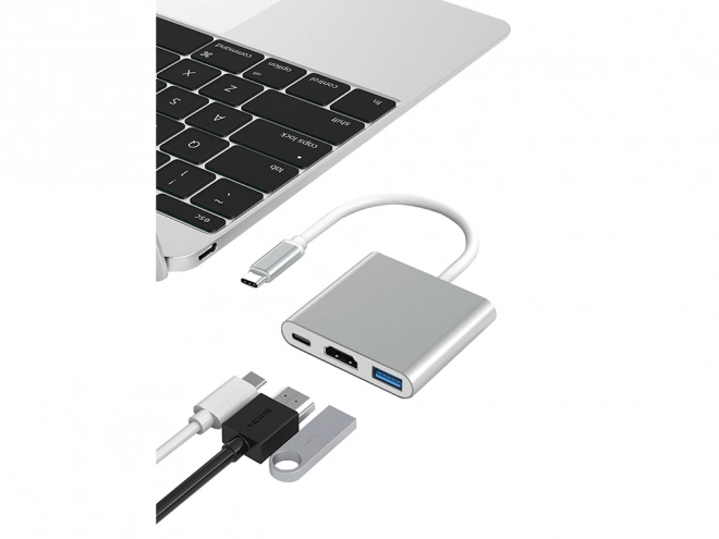 Adaptér USB-C 3v1 s HDMI a USB 3.0