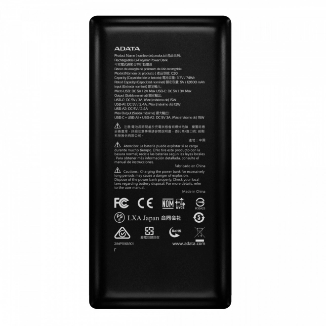 Powerbank 20000mAh USB-C čierny