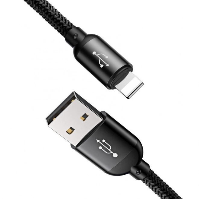 Baseus Univerzálny 3v1 Nabíjací Kábel USB C/Lightning/Micro - Čierny