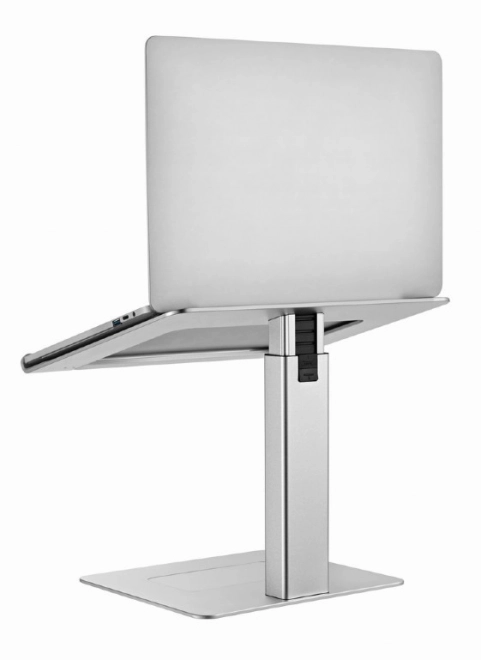 Ergonomická strieborná stojan na notebook s nastaviteľnou výškou