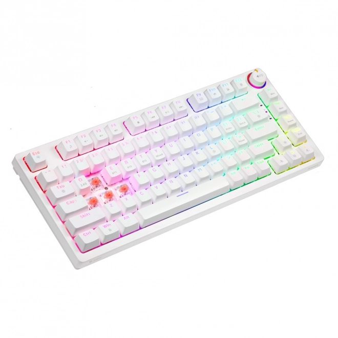 Bezdrôtová mechanická klávesnica Phenix White s prepínačmi Gateron Red Pro