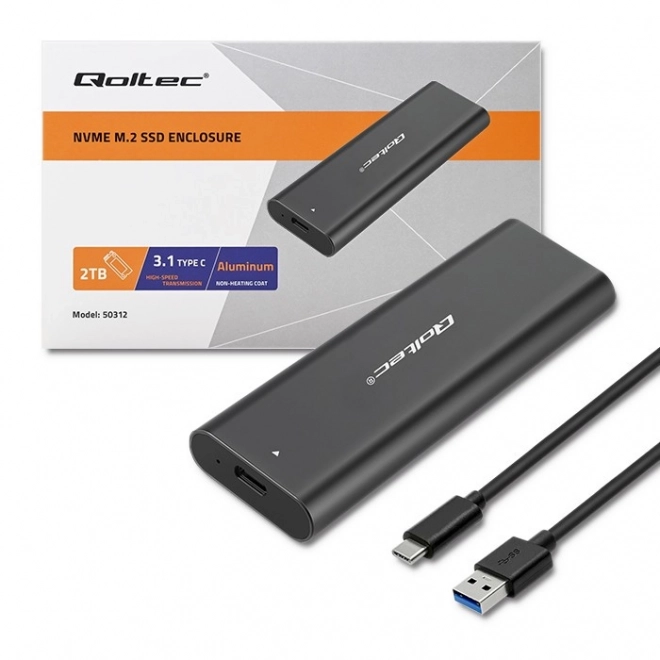 Kryt na disk SSD M.2 USB typ C NVME Qoltec