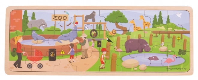 Drevené puzzle zoo