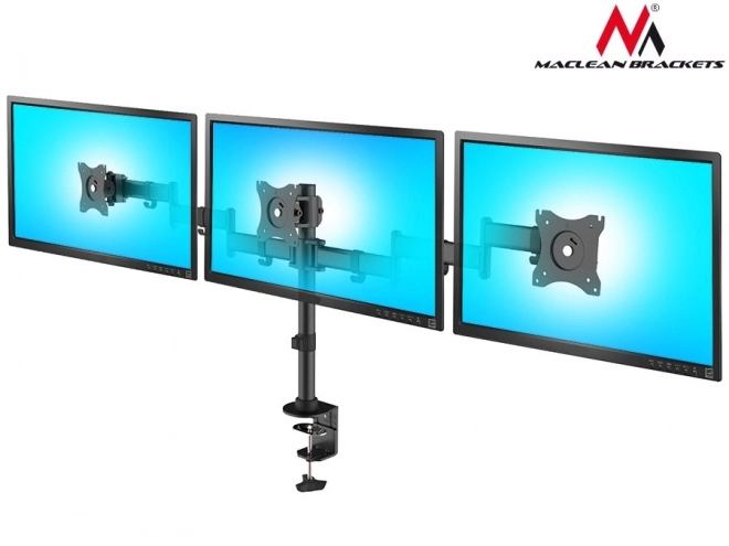 Stolový držiak na 3 LCD monitory s dvojitými ramenami