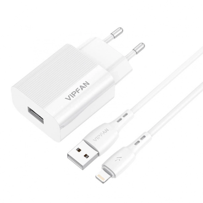 Sieťová nabíjačka Vipfan s USB a káblom Lightning