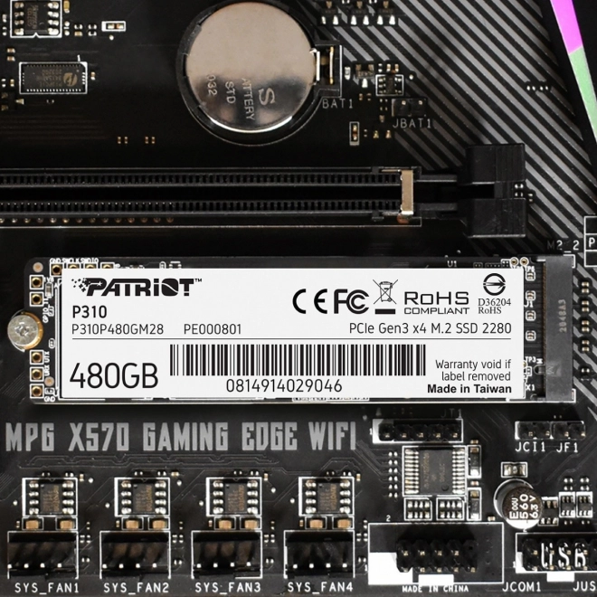 Rýchly SSD disk Patriot NVMe 480GB