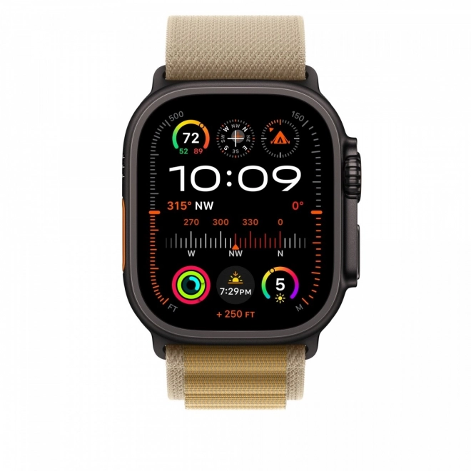 Remeň Alpine béžový na puzdro 49 mm - veľkosť L - titánové prvky čierne