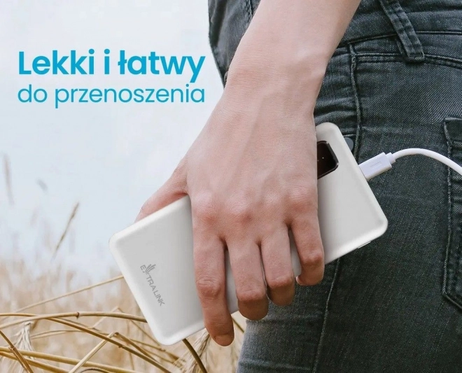 Prenosná batéria Extralink 10000 mAh biela