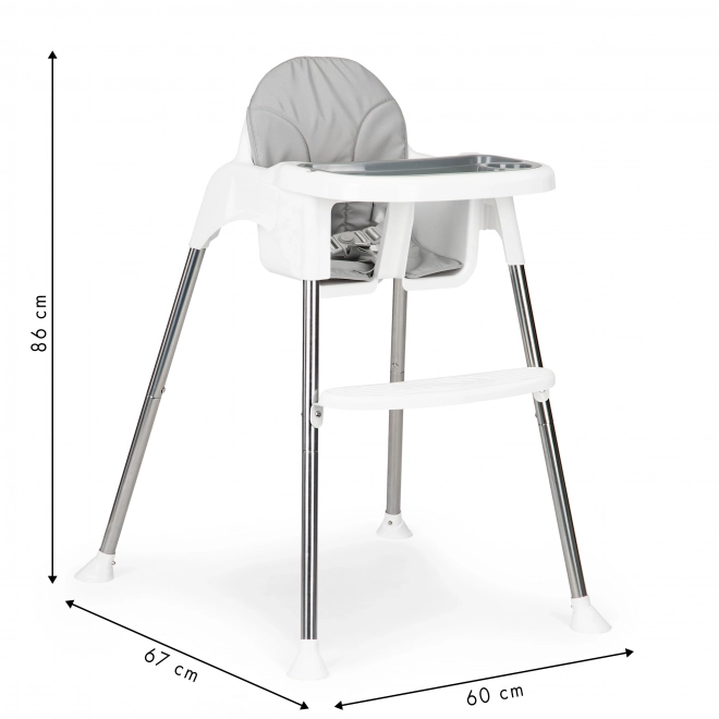 Ecotoys Jedálenská stolička 2v1 biela