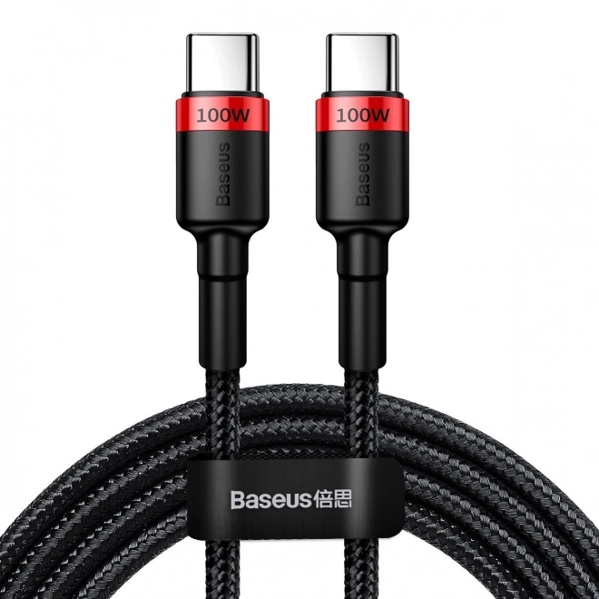 Baseus rýchlonabíjací USB-C kábel 100W červený/čierny