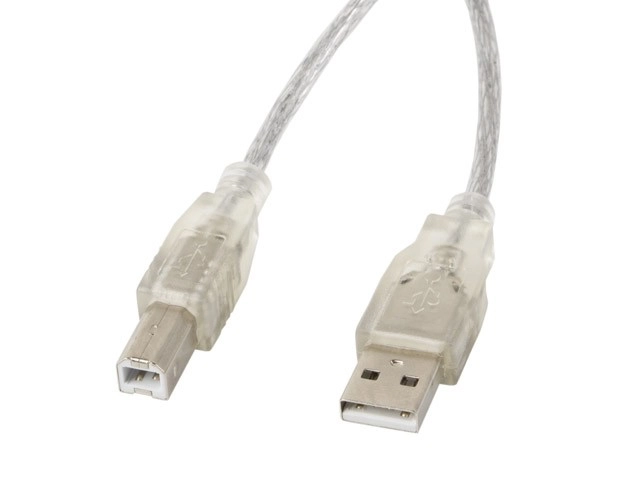 USB kábel 2.0 s feritom 3m transparentný