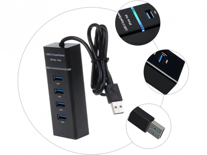 USB hub rozširovač portov 4 USB 3.0