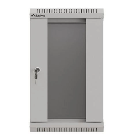 Lanberg 10-palcová nástenná racková skriňa 9U 300x300 šedá