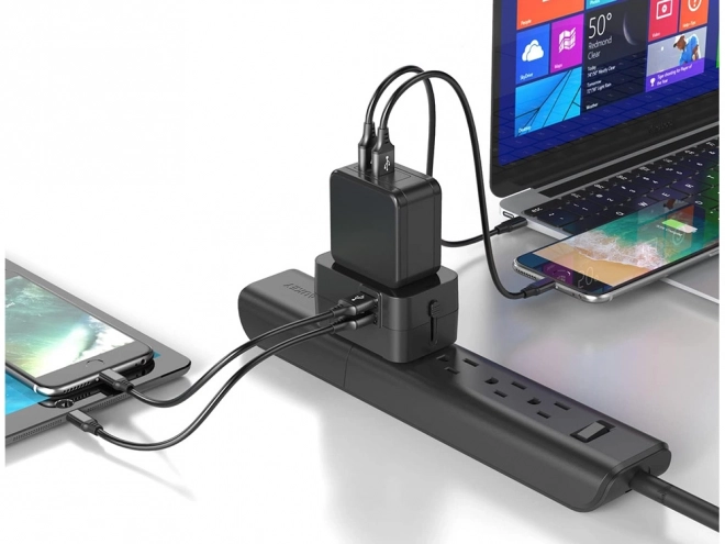 Univerzálny cestovný adaptér UK USA EU AUS s 2x USB