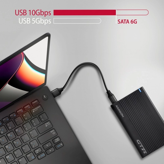 Hliníkové puzdro pre externé disky USB3.2 Gen 2 - SATA 6G 2.5" SSD/HDD