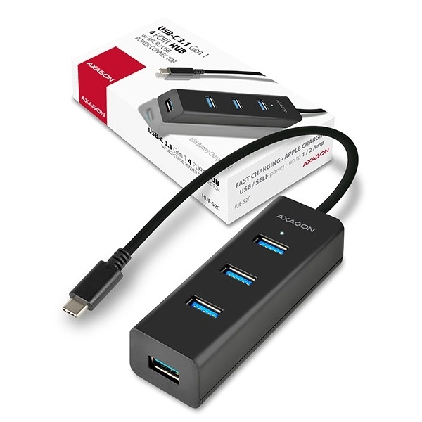 4-portový USB-C hub s rýchlym nabíjaním